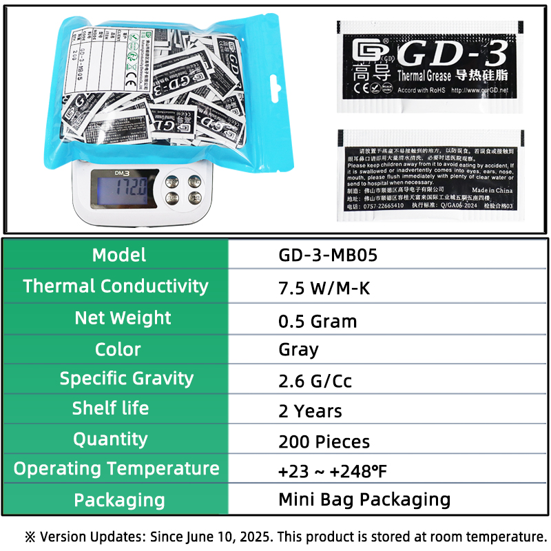 Net Weight 0.5 Gram 200 PCS Gr - Thermal Paste Cpu review and price